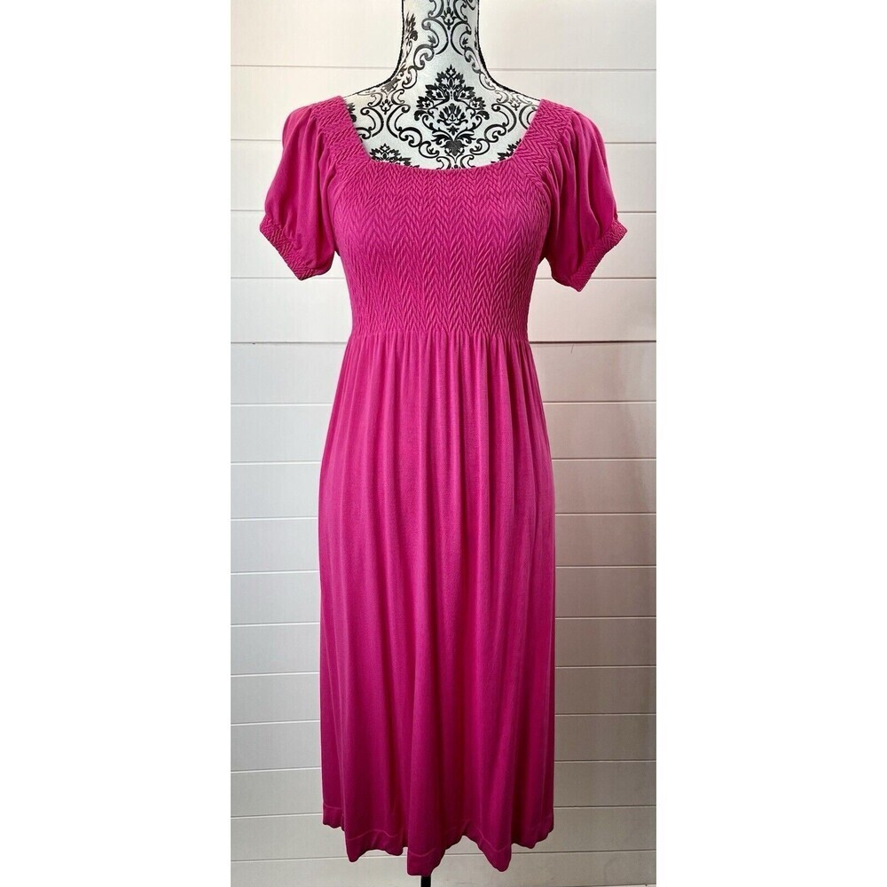 Y2K JJ Authentic Dress Pintuck Milkmaid Babydoll Pink Womens XS/S Coquette Boho